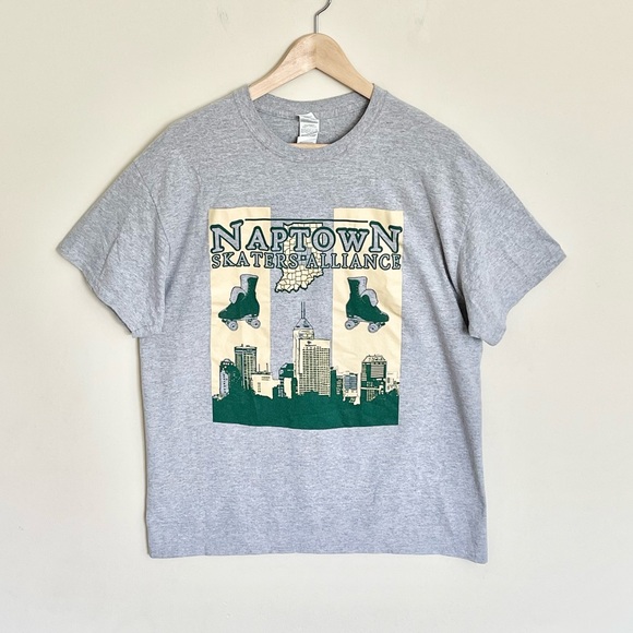 Vintage Y2K Naptown Skaters Alliance Indianapolis Graphic Gray T Shirt Adult L - Picture 2 of 9